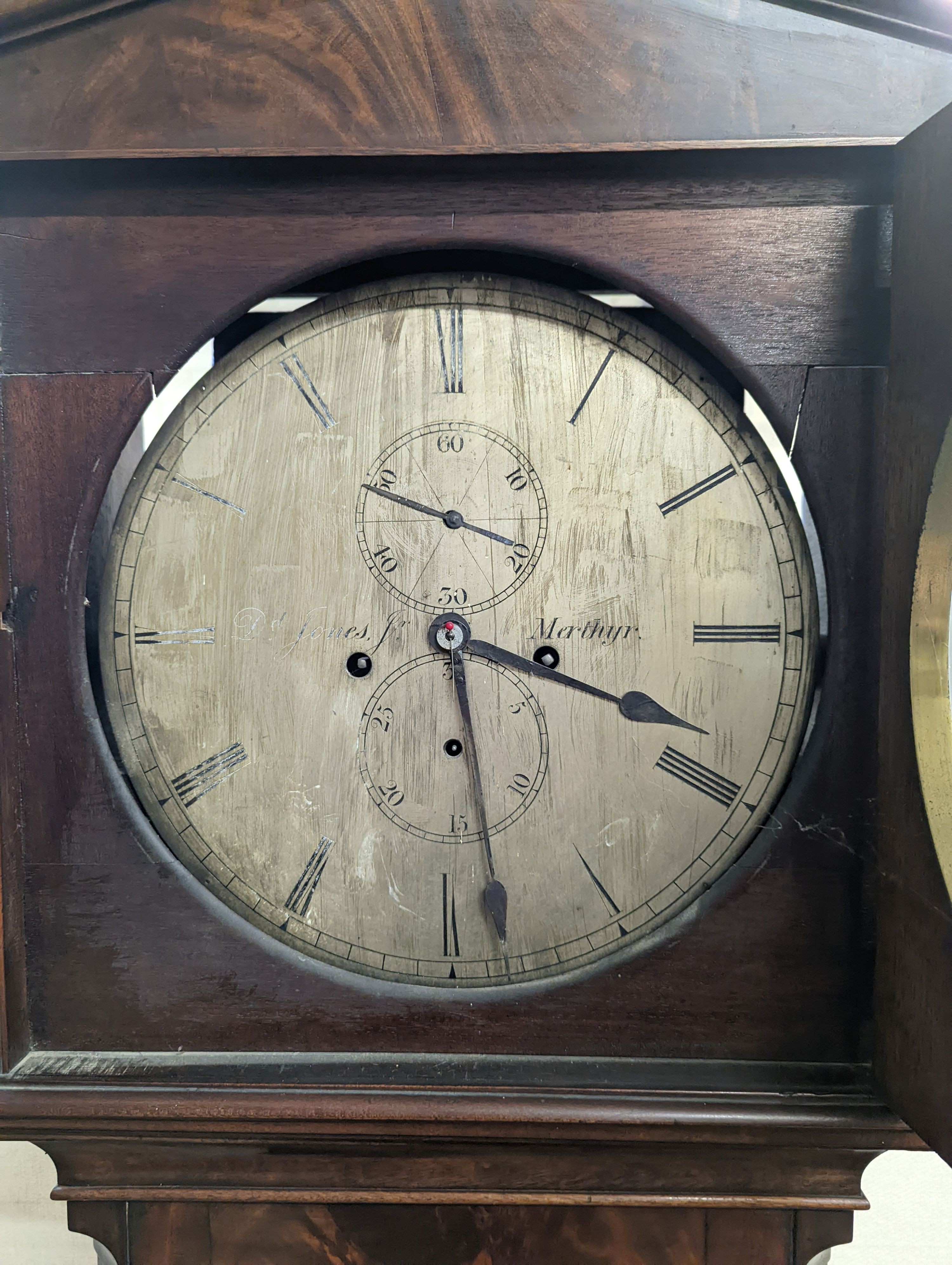 An early 19th century mahogany cased eight day longcase clock by D. Jones, Merthyr, height 211cm